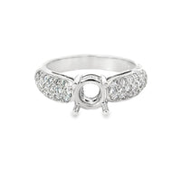 18kt White Gold Pave Natural Diamonds Semi-Mount Ring (0.56ct)