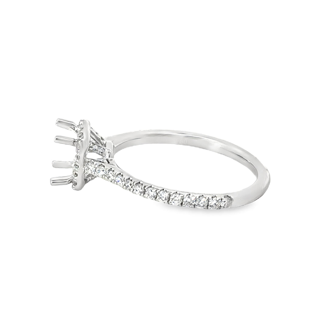 18kt White Gold Diamond Halo Semi-Mount Ring (.45ct)