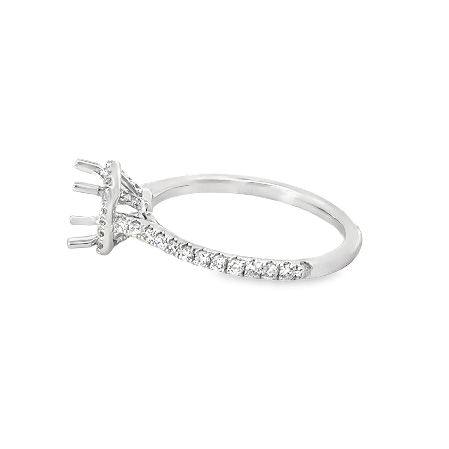 18kt White Gold Diamond Halo Semi-Mount Ring (.45ct)