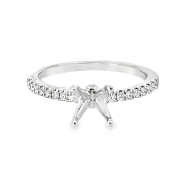18kt White Gold Natural Diamond Semi-Mount Ring (.18ct)