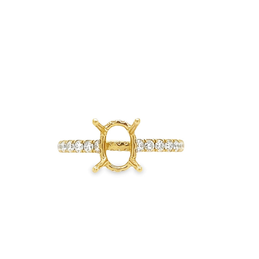 18K Yellow Gold Round Diamond Semi-Mount Ring (.52ct)