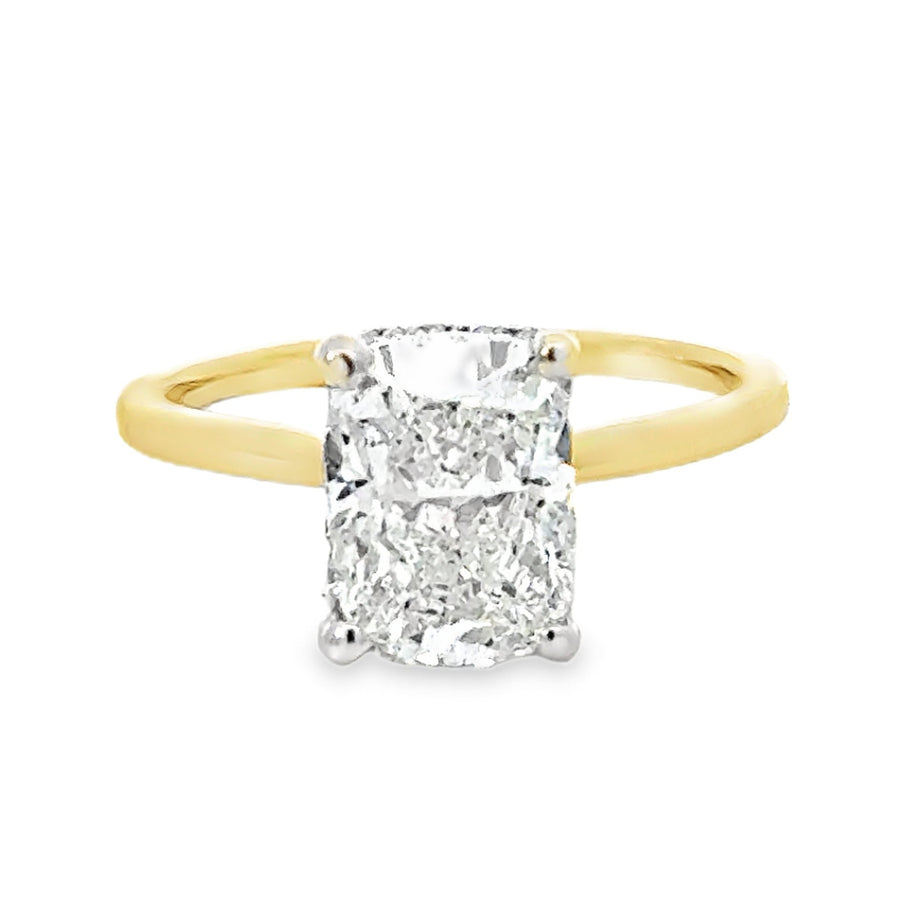 18kt Tu-Tone Gold Lab-Grown Cushion Diamond Engagement Ring (2.68ct)