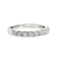18kt White Gold Natural Round Diamond Wedding Ring (.63ct)