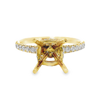 18kt Yellow Gold Natural Round Diamond Semi-Mount Ring (.50ct)