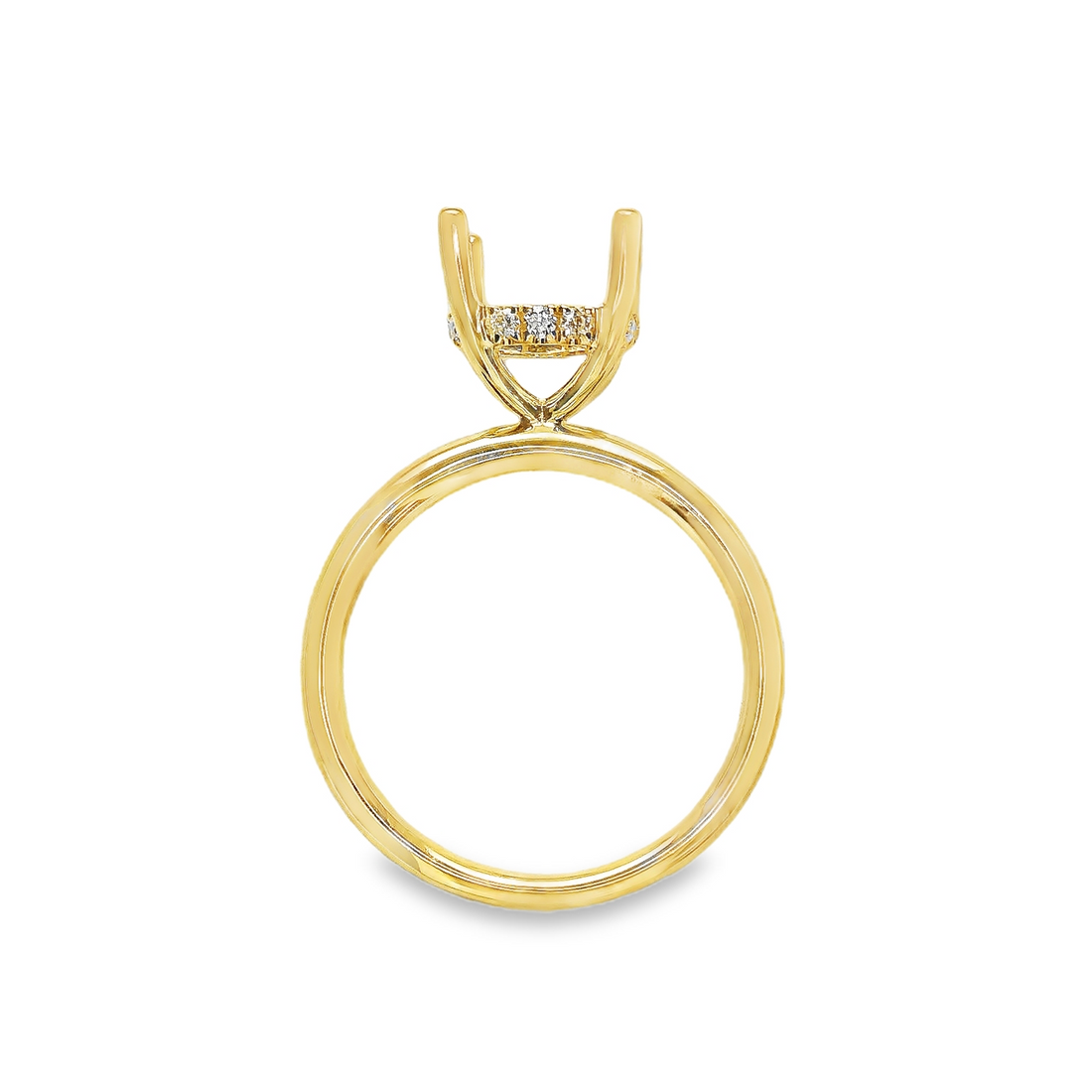 18kt Yellow Gold Natural Round Diamond Semi-Mount Ring (.11ct)
