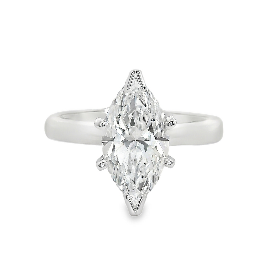 14kt White Gold Lab-Grown Marquise Diamond Engagement Ring (1.51ct)