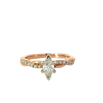 18kt Rosé Gold Natural Marquise Diamond Engagement Ring (0.59ct)