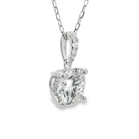 18kt White Gold Lab-Grown Round Diamond and Natural Round Diamond Pendant (2.74ct)