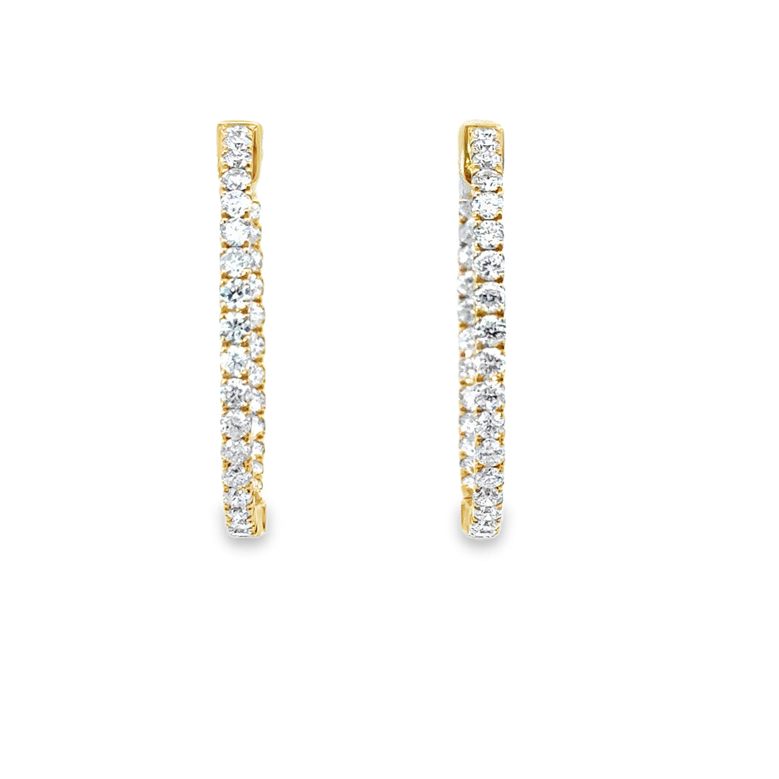 14kt Yellow Gold Natural Diamonds Small Hoop Earrings (0.5ct)