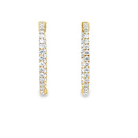 14kt Yellow Gold Natural Diamonds Small Hoop Earrings (0.5ct)