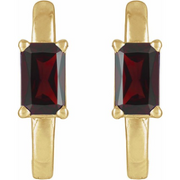 14kt Yellow Gold Natural Emerald-Cut Garnet Earrings (.80ct)