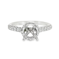 18kt White Gold Full-Cut Diamond Semi-Mount Engagement Ring (.37ct)