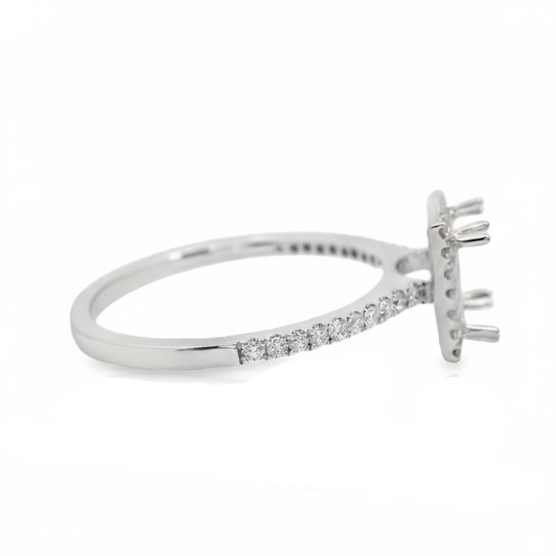 18kt White Gold Full-Cut Diamond Halo Semi-Mount Ring (.27ct)