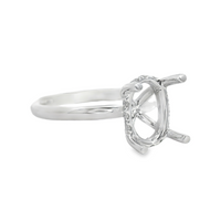 18kt White Gold Natural Round Diamond Semi-Mount Ring (.12ct)