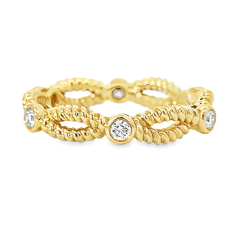 18kt Yellow Gold Diamond Twisted Ring (0.23ct)