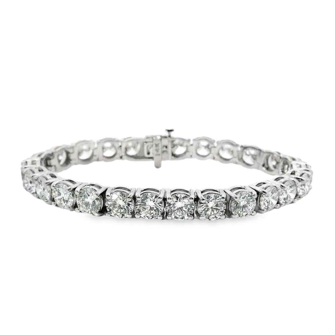 14kt White Gold Lab-Grown Round Brilliant Diamond Tennis Bracelet (26.71ct)