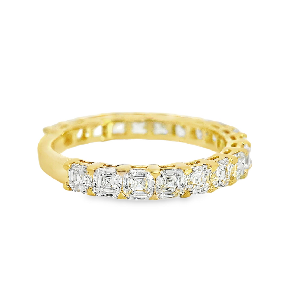 14kt Yellow Gold Lab-Grown Asscher Diamond Wedding Band (1.90ct)