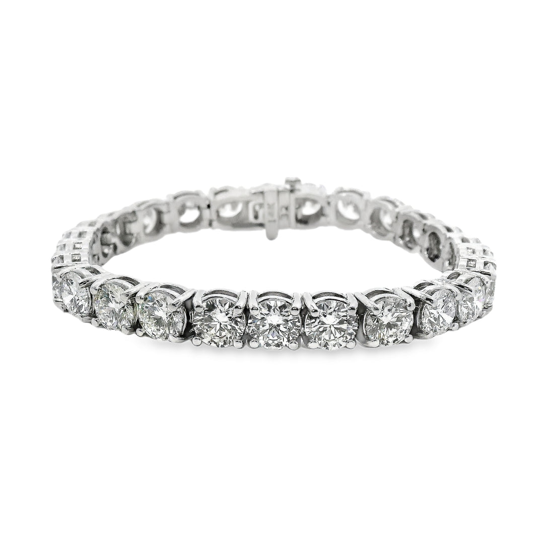 14kt White Gold Lab-Grown Round Brilliant Diamond Tennis Bracelet (26.71ct)