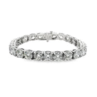 14kt White Gold Lab-Grown Round Brilliant Diamond Tennis Bracelet (26.71ct)