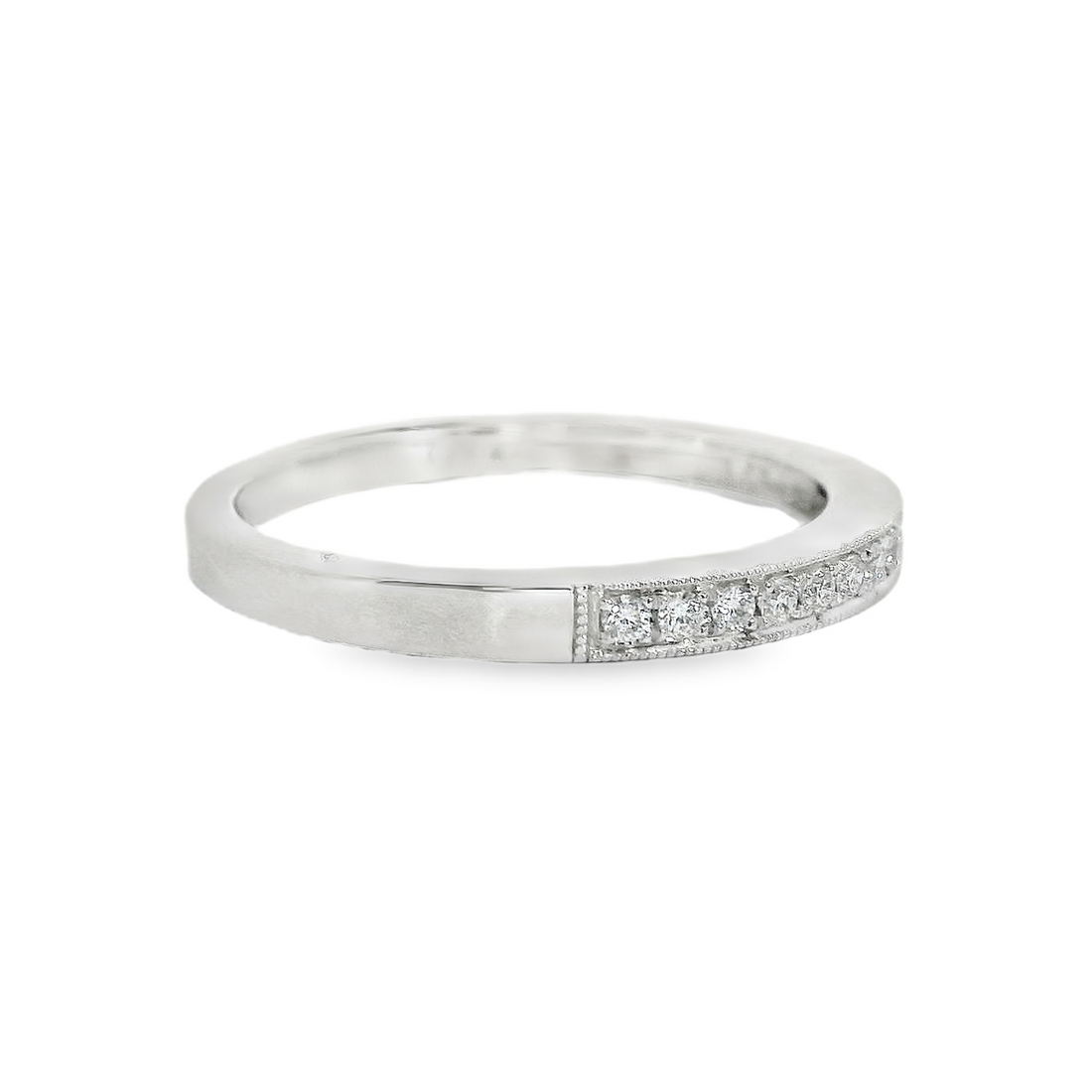 18kt White Gold Natural Round Diamond Wedding Ring (.14ct)