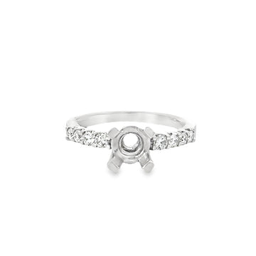 18kt White Gold Hidden Halo Natural Diamonds Semi-Mount Ring (0.5ct)