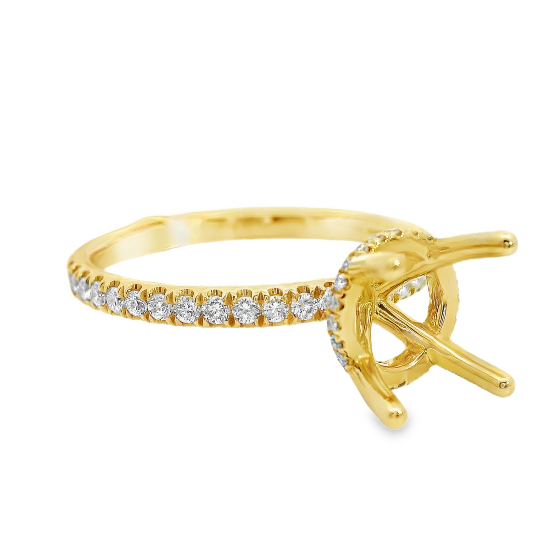 18kt Yellow Gold Natural Round Diamond Semi-Mount Ring (.40ct)