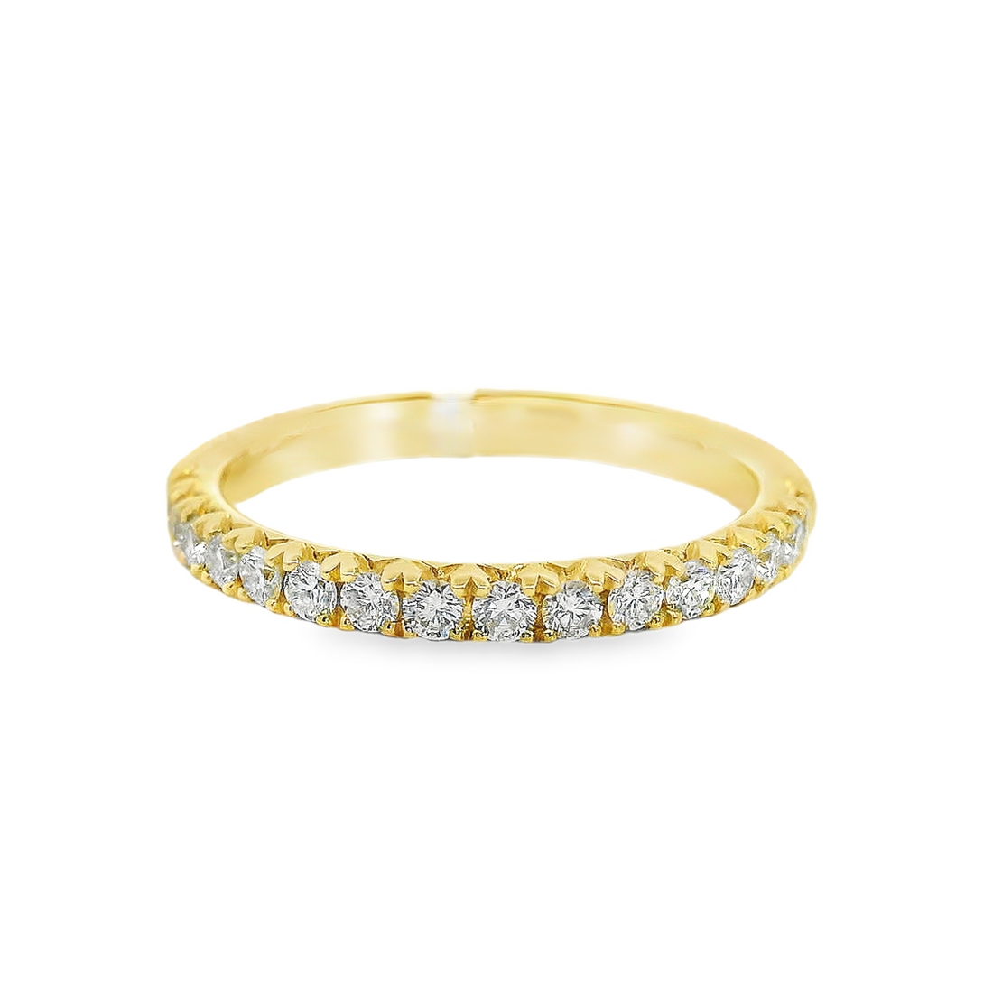 18kt Yellow Gold Natural Round Diamond Prong Set Ring (0.37ct)