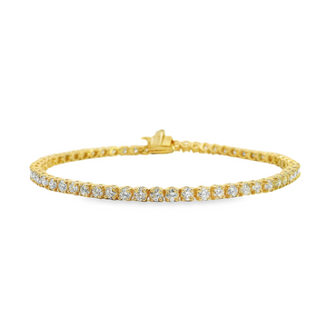 14kt Yellow Gold 7" Lab-Grown Round Diamond Tennis Bracelet (4.00ct)