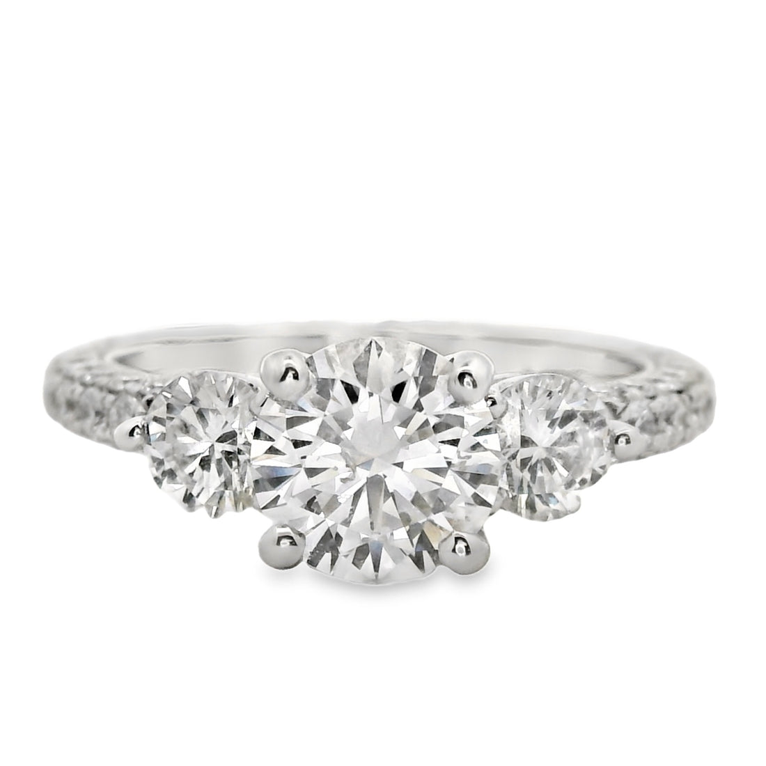 18kt White Gold Natural Round Brilliant Diamond Engagement Ring (2.26ct)