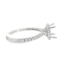 18kt White Gold Full-Cut Diamond Halo Semi-Mount Ring (.32ct)