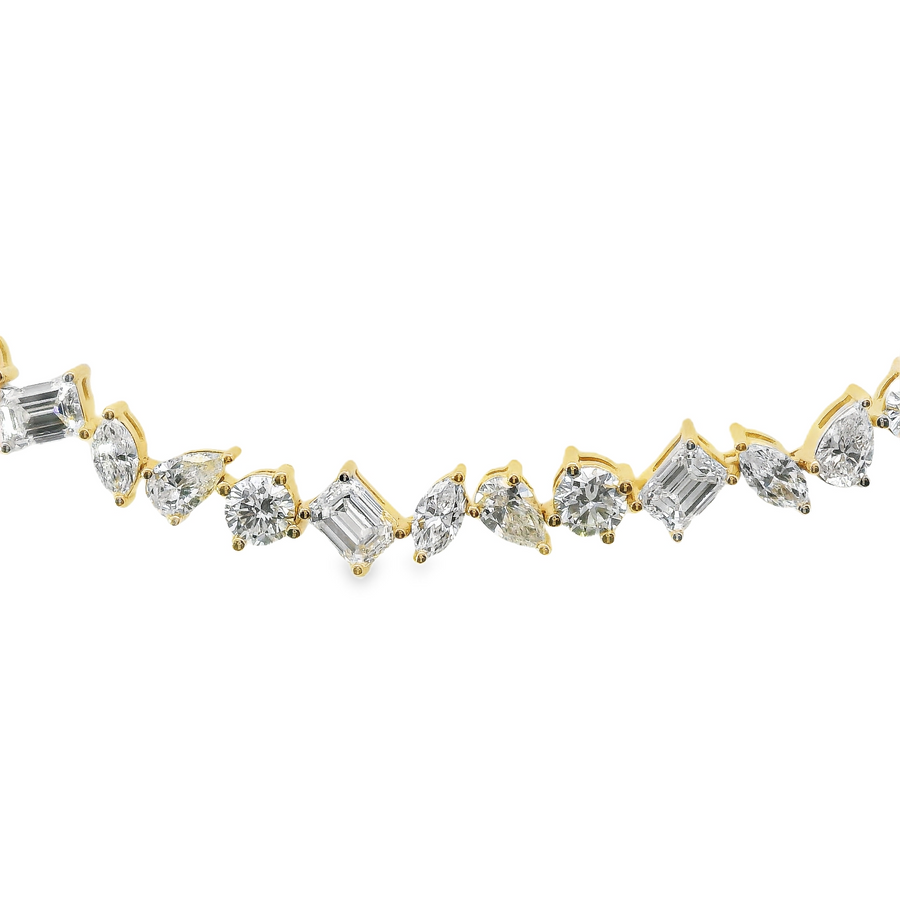 14kt Yellow Gold Multi-Shaped Lab-Grown Diamond Tennis Bracelet (5.53ct)
