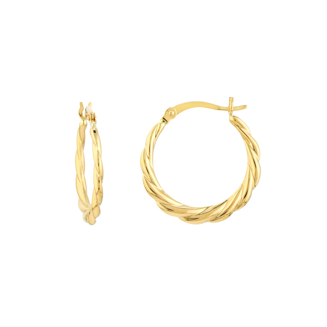 14kt Yellow Gold Medium Twisted Hoop Earrings