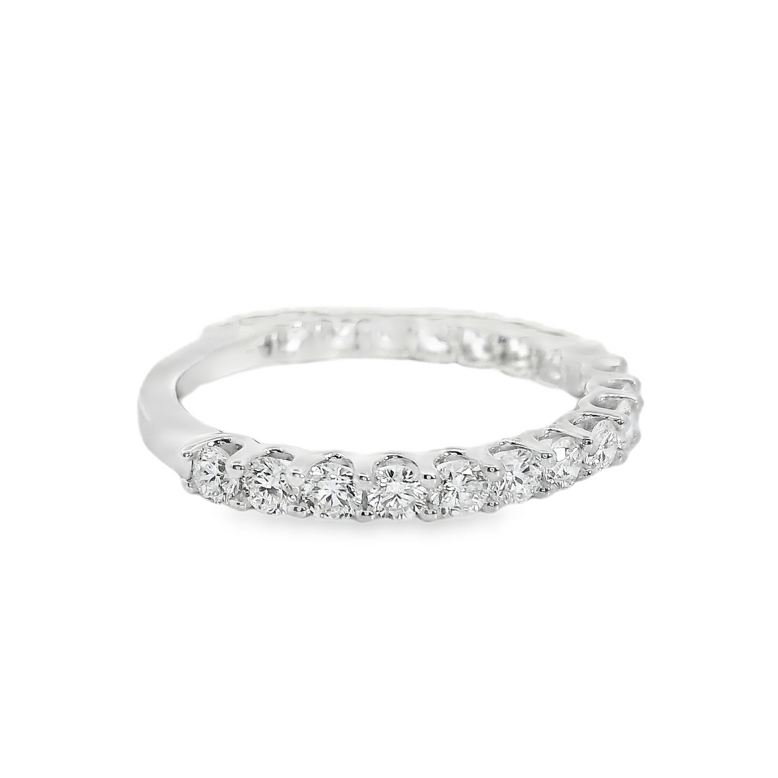 14kt White Gold Lab-Grown Round Diamond Shared Prong Wedding Ring (1.00ct)