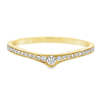 18kt Yellow Gold Diamond Curved Wedding Ring (0.12ct)