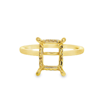 18kt Yellow Gold Natural Round Diamond Semi-Mount Ring (0.11ct)