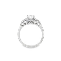 18K White Gold Natural Oval Brilliant Diamond Engagement Ring (1.20ct)