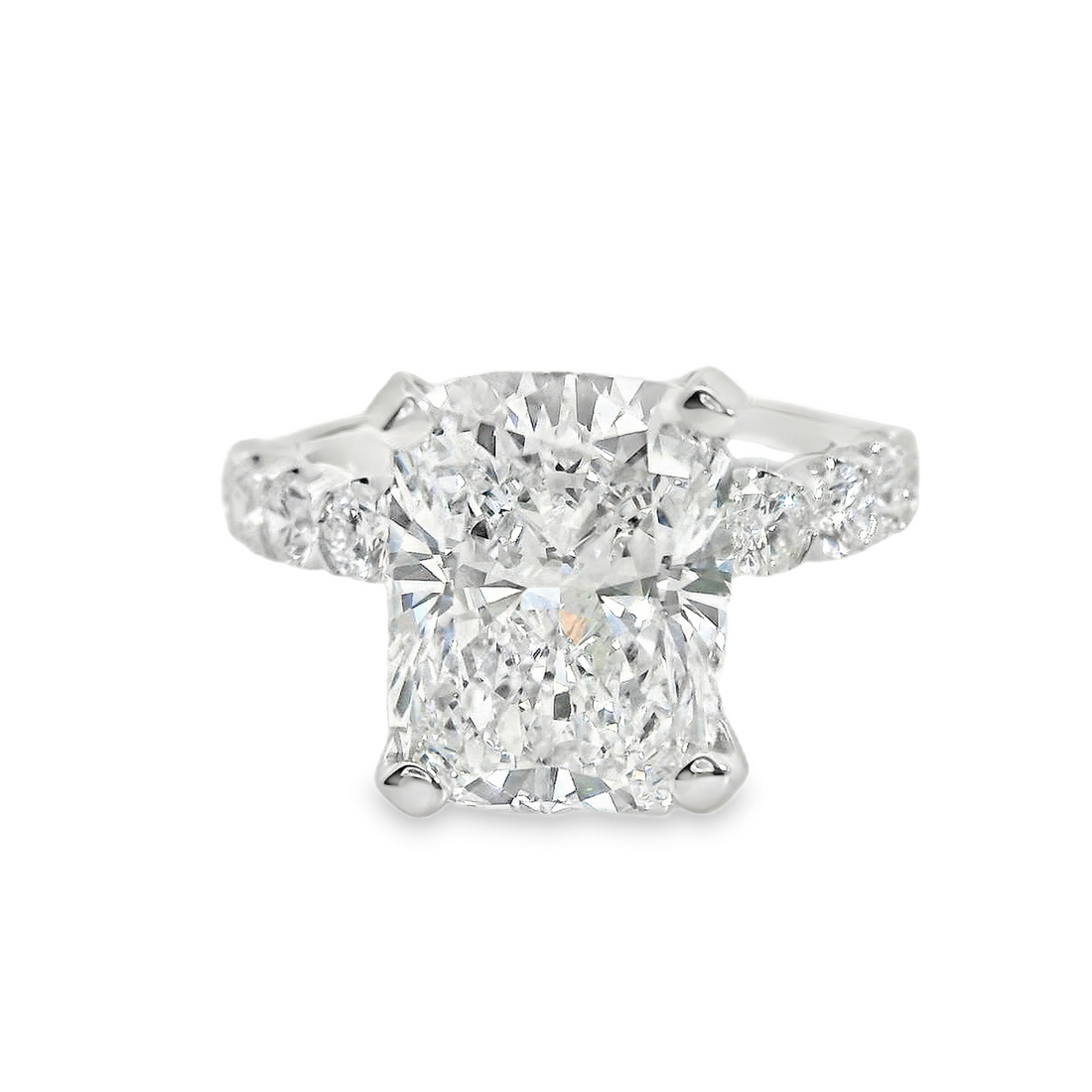 18kt White Gold Lab-Grown Round and Natural Round Diamond Engagement Ring (2.76ct)