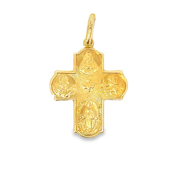 18K Yellow Gold Four-Way Cross Pendant (2.29g)