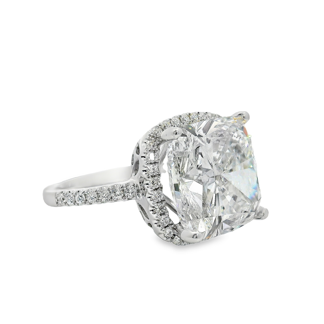18kt White Gold Halo Natural Diamonds Semi-Mount Ring (0.38ct)