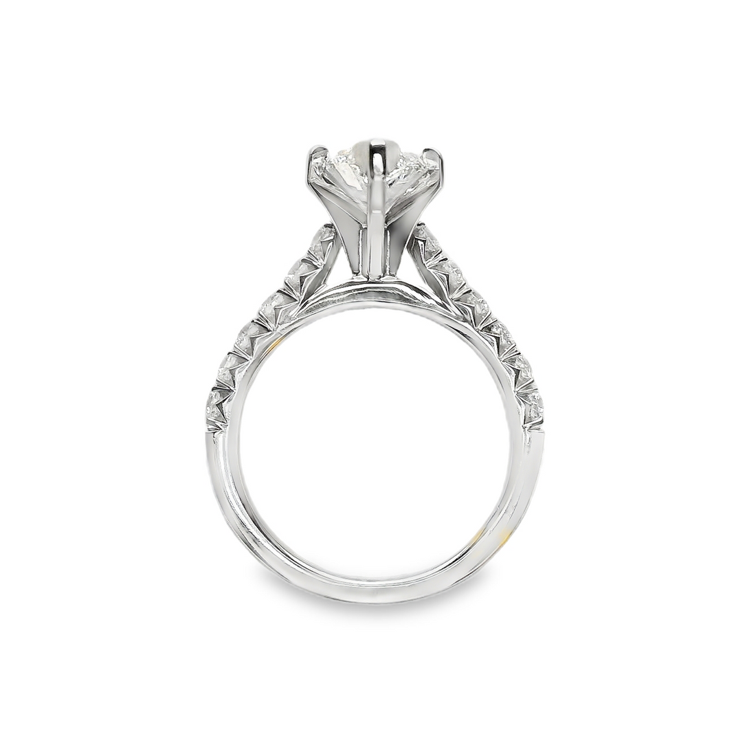 Platinum Lab-Grown Marquise and Natural Round Diamond Engagement Ring (2.62ct)