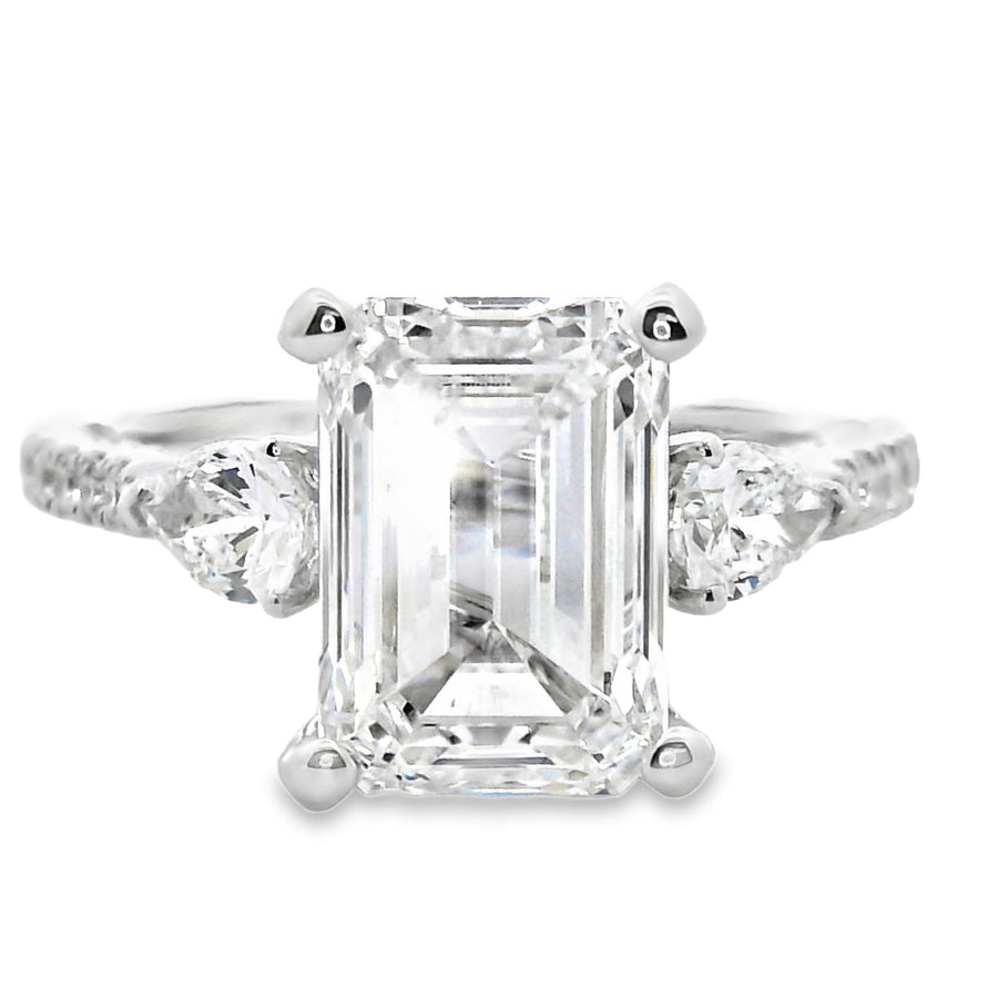 18kt White Gold Lab-Grown Emerald Diamond Engagement Ring (4.96ct)