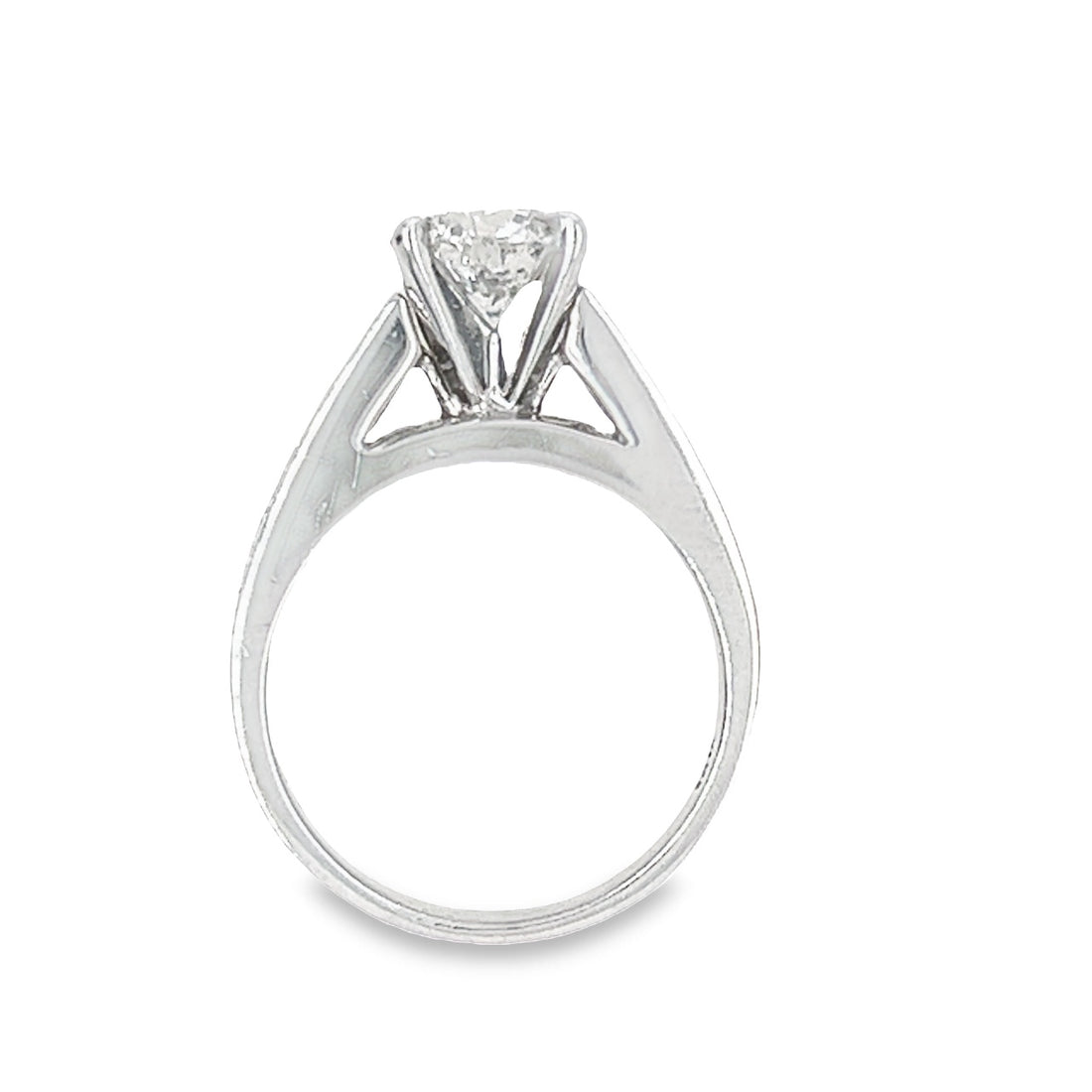 18K White Gold Natural Round Brilliant Diamond Engagement Ring (1.50ct)