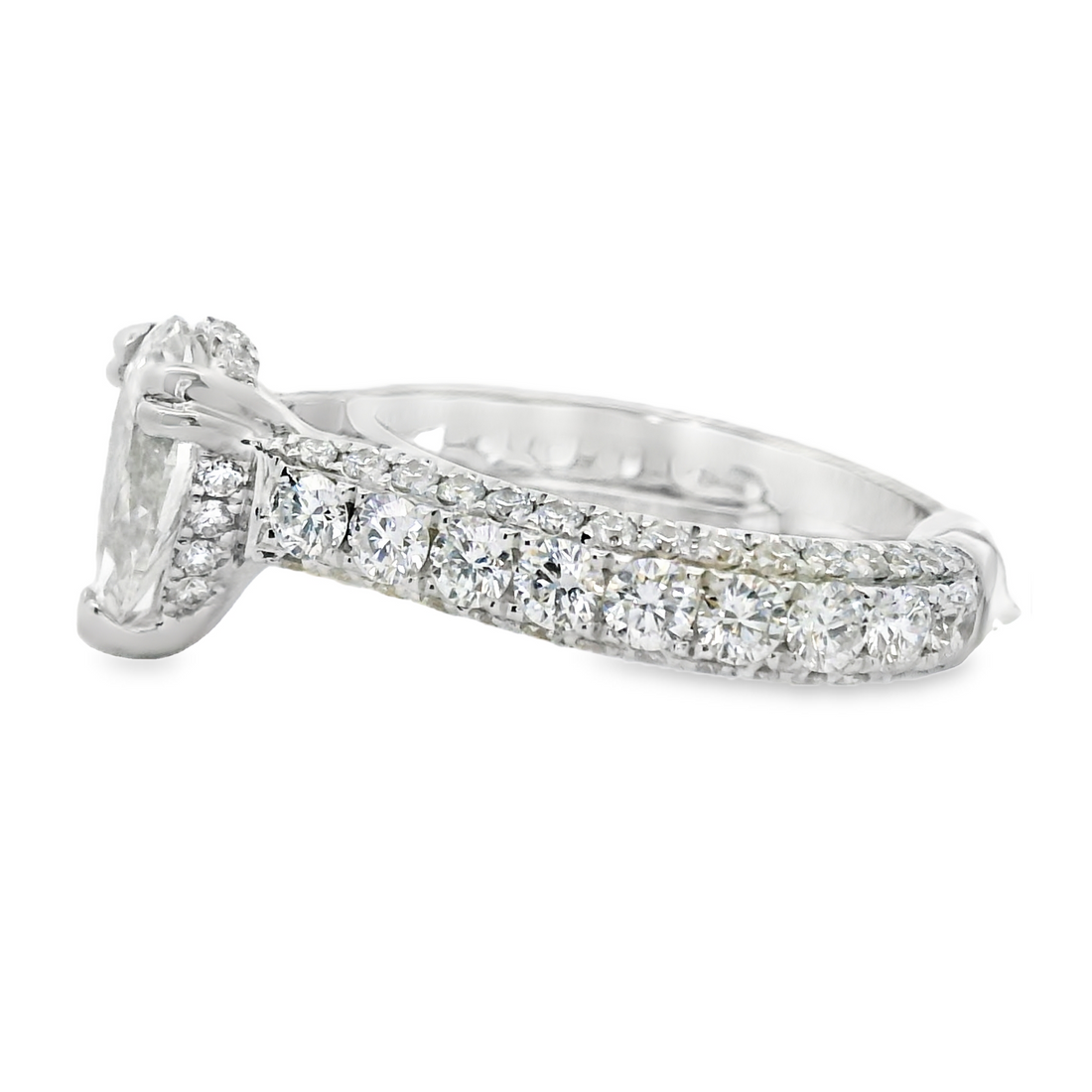 18kt White Gold Natural Pear Brilliant Diamond Engagement Ring (2.59ct)