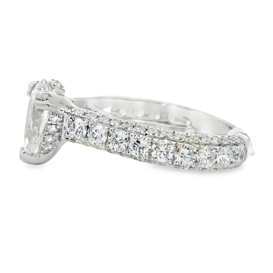 18kt White Gold Natural Pear Brilliant Diamond Engagement Ring (2.59ct)