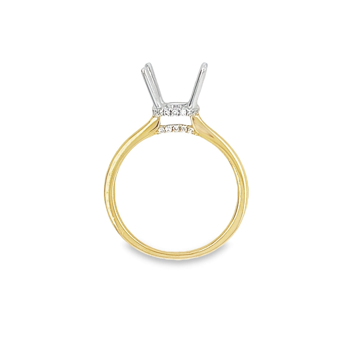 18K Two-Tone Diamond Semi-Mount Ring (.12ct)