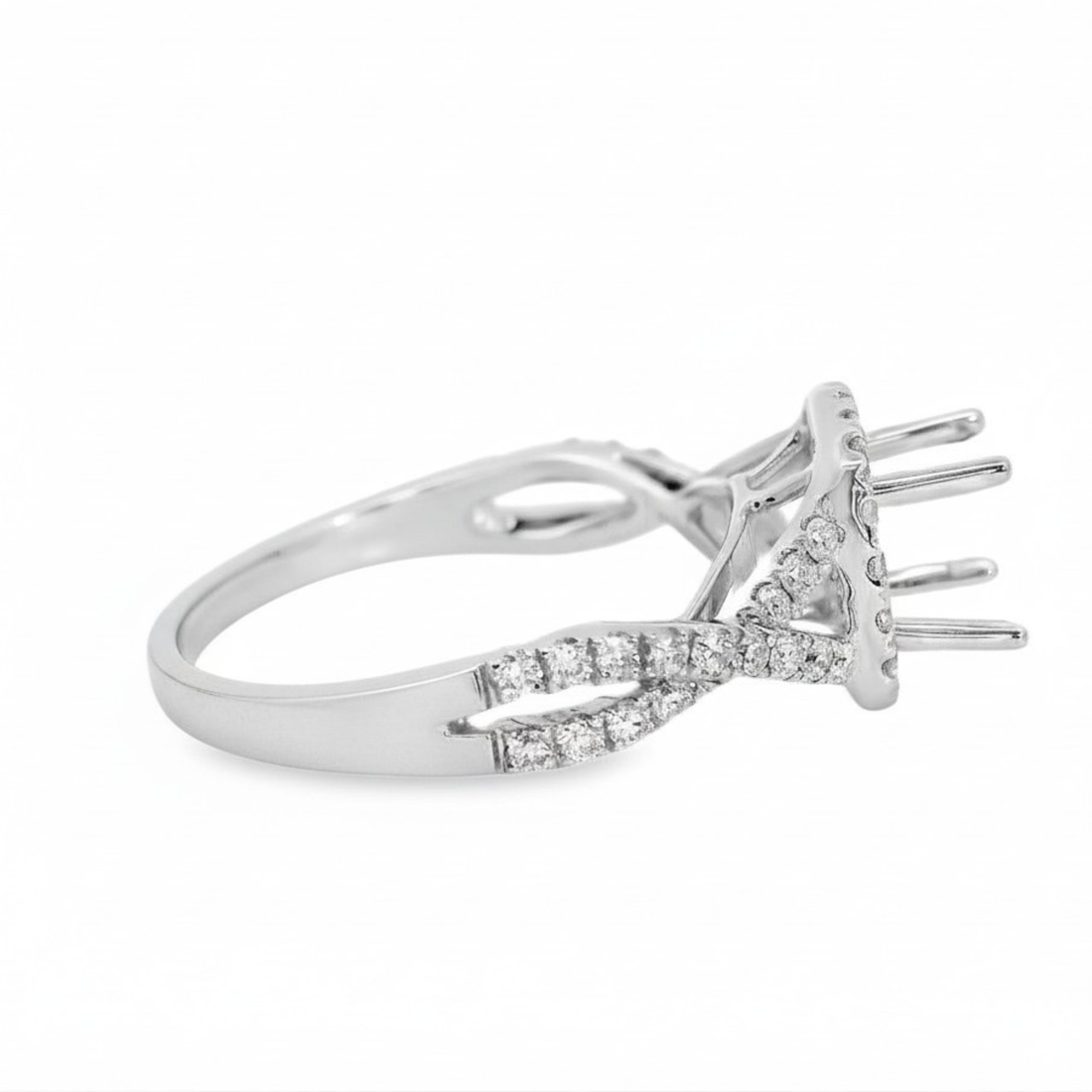 18kt White Gold Full-Cut Diamond Semi-Mount Ring (.49ct)