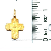 18kt Yellow Gold Italian Made Four Way Cross (2.29g)