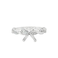 18K White Gold Natural Round Diamond Semi-Mount Ring (.18ct)