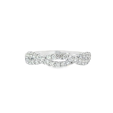 18K White Gold Natural Diamond Wedding Ring (.56ct)