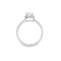 18K White Gold Natural Oval Brilliant Diamond Engagement Ring (.90ct)